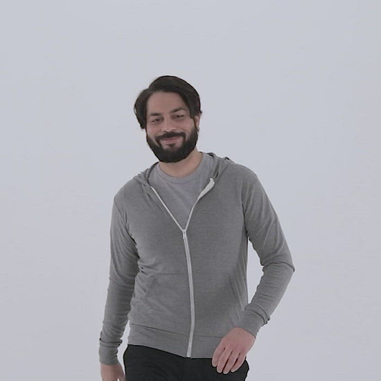 Bella Canvas 3939 Unisex Triblend Zip Hoodie.mp4